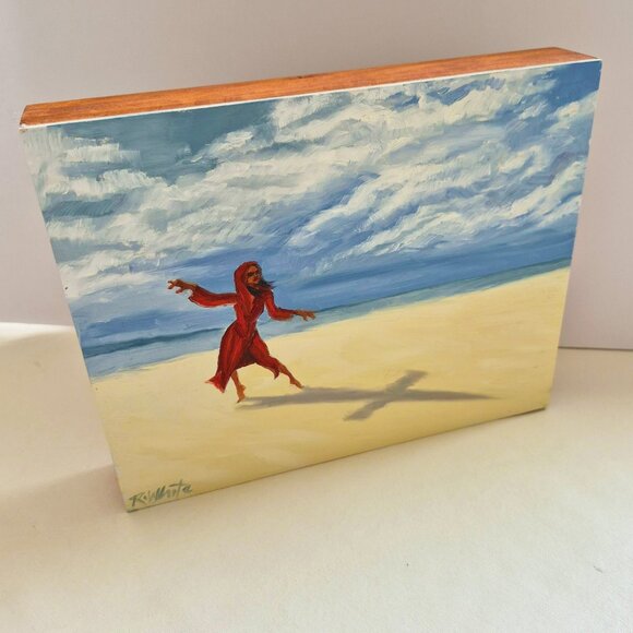 “Dancing With My Shadow” Original Oil Painting by Robin White on Wood Panel 10” - Picture 2 of 11